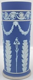 Wedgwood Blue Jasper Harebell And Acanthus Spill Vase