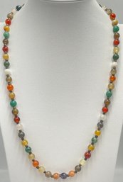 Vintage Mixed Gemstone Beaded Necklace