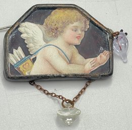 Artisan Silver & Glass Cherub Pendant