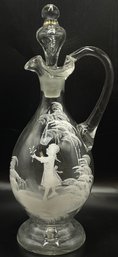 Mary Gregory Clear Glass Decanter