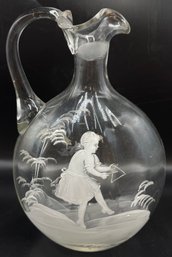 Mary Gregory Clear Glass Pitcher