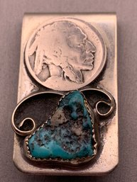 Vintage Native American Turquoise Money Clip