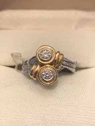 Gorgeous 14kt Gold Diamond Bypass Ring With Tags