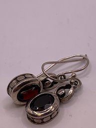 Beautiful Garnet Sterling  Silver Earrings