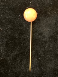 Victorian 14kt Gold Coral Stick Pin