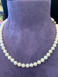 Vintage Creamy Cultured Pearls With14kt Clasp