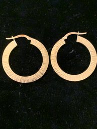 Textured 14kt Gold Hoop Earrings