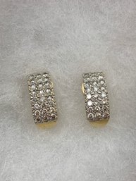 Gorgeous Pave Diamond 14kt  Gold Earrings