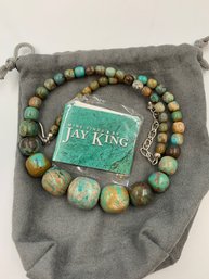 Jay King Sterling Turquoise Beads In Pouch