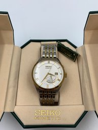 Two Tone SEIKO KINETIC Watch Day Date In Box