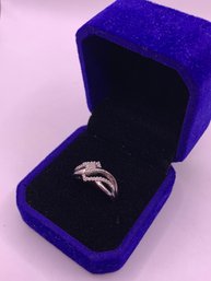 Lovely Genuine Diamond Sterling Silver Ring