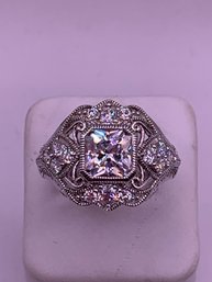 Gorgeous Edwardian Design Sterling Silver Filigree Ring