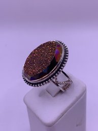 Fabulous Faceted Druzy Crystal Sterling Ring