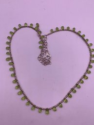 Sweet Sterling Silver  Peridot Briolette Necklace