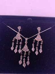 Dangling Chandelier Sterling Earrings And Necklace