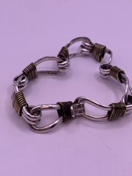 Cool Vintage Mixed Metal Sterling Silver Bracelet