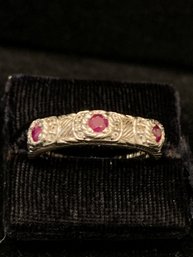 Judith Ripka Sterling Silver Ruby Ring