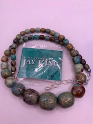 Jay King Sterling Turquoise Beads In Pouch