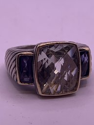 Stunning Citrine Tanzanite 14 Kt And Sterling Ring