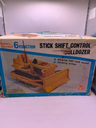 Vintage Battery Operated Bulldozer In Original Box