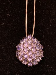 Lovely Large Sterling Silver & Tanzanite Pendant