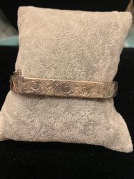 Lovely Hand Engraved Siam Sterling Silver Bangle Bracelet