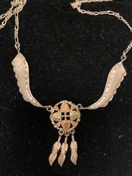 Southwest Black Hills Gold & Sterling Silver Native American Necklace