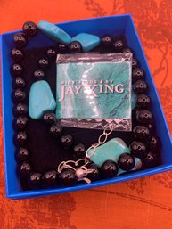 Jay King Sterling Turquoise Onyx Necklace New In Box