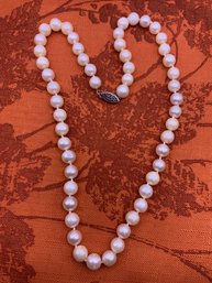 Vintage Sweet Creamy Pearls With Sterling SilverClasp