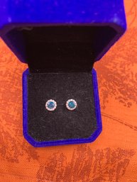 Stunning Genuine Blue Diamonds Set In White Gold