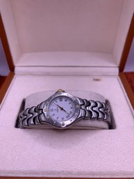 Ladies EBEL Sportwave Stainless Steel Gold Screw Watch