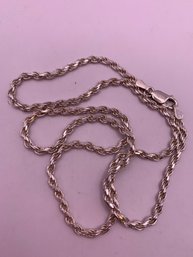 Lovely Diamond Cut Sterling Silver Rope Chain With Lobster Clasp