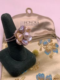 Huge Sterling Silver Pearl HONORA Statement Ring