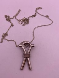 Sterling Silver Egyptian Ankh Pendant On Sterling Chain