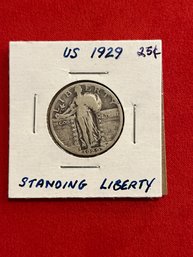 1929 US Standing Liberty 90 Silver Quarter