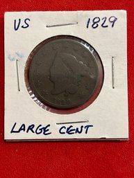 Rare 1829 US Large Cent