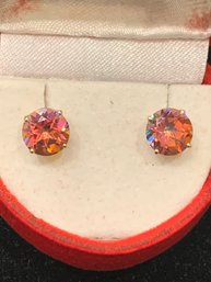 Beautiful 14kt Gold Mystic Topaz Earrings