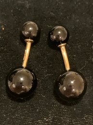 High End Quality Onyx And 14 Kt Gold  Cuff Links