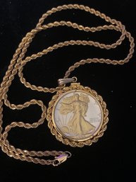 1935 Walking Liberty Half Dollar Necklace G.F. Chain