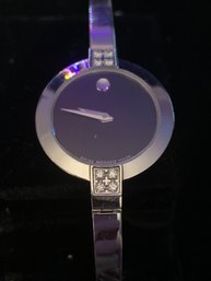 Ladies Stainless Steel Diamond Movado Wristwatch