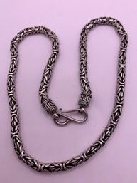 Stunning Heavy Byzantine Link Chain Necklace Sterling