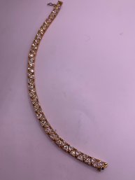 Sparkling Sterling Silver Vermeil  & Crystal Bracelet