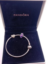 Authentic Pandora Bracelet With 2 Charms With Box