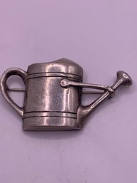 Adorable Sterling Silver Watering Can Pin Brooch