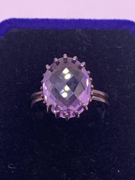 Beautiful Faceted Amethyst Sterling Silver Ring
