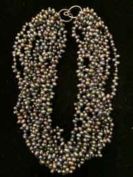 Vintage 10 Strand Freshwater Gray  Pearls