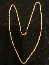 Classic 14 Kt Rose Gold Rope Chain Necklace