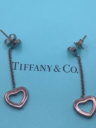 Authentic TIFFANY &CO Sterling Heart Earrings