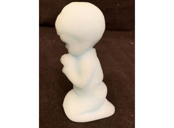 Vintage Fenton Frosted Blue Praying Boy