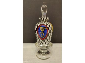 Contemporary Signed Gavin Heath Art Glass Perfume Bottle With Perfume Dabber Ca. 1990s